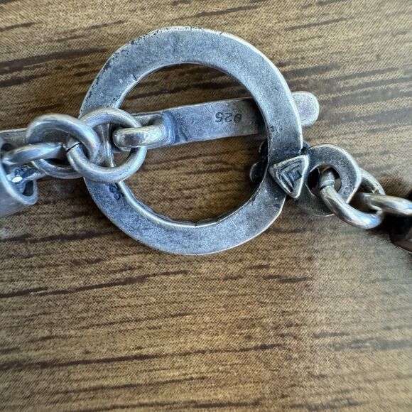 Vintage SILPADA Sterling Silver Faceted Smoky Quartz Bracelet Chunky Beaded RARE - Picture 7 of 16